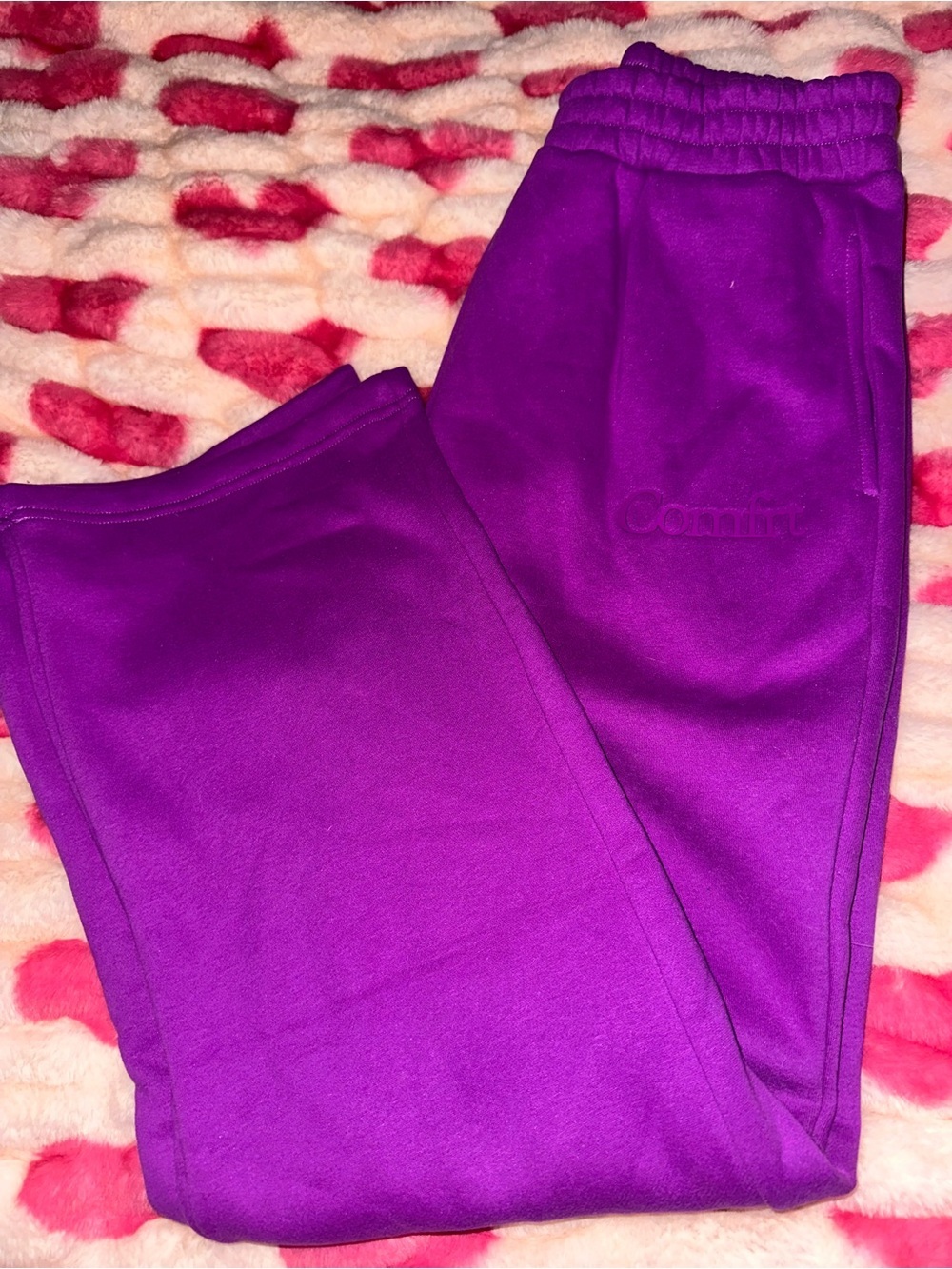 Comfrt Oversized Sweatpants Purple Size Medium Soft Fleece - NWOT